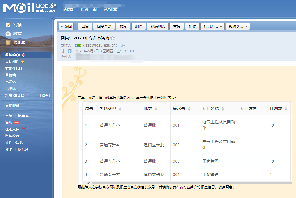 佛山科学技术学院2021年普通专升本招生计划公布(图1)